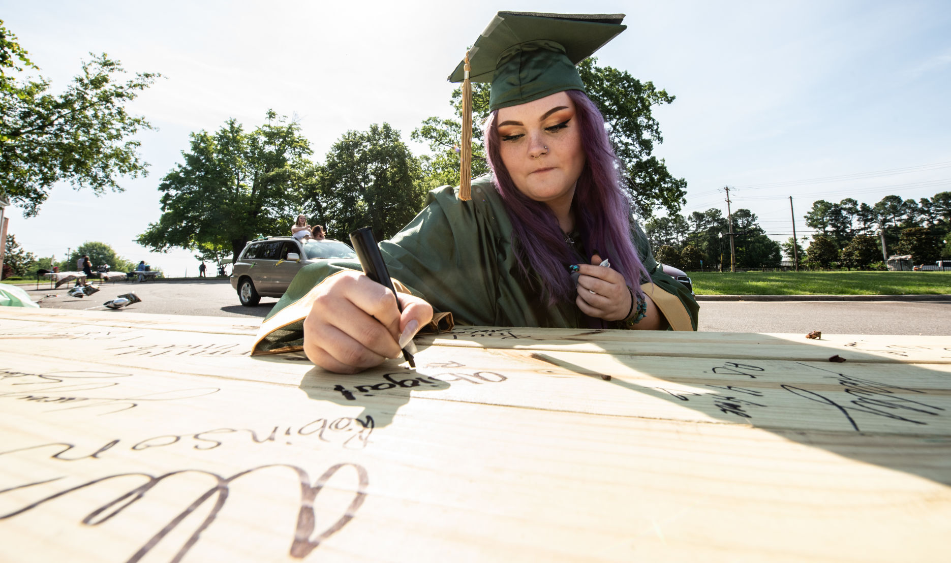 Drive-thru graduation at Penn-Griffin School of the Arts
